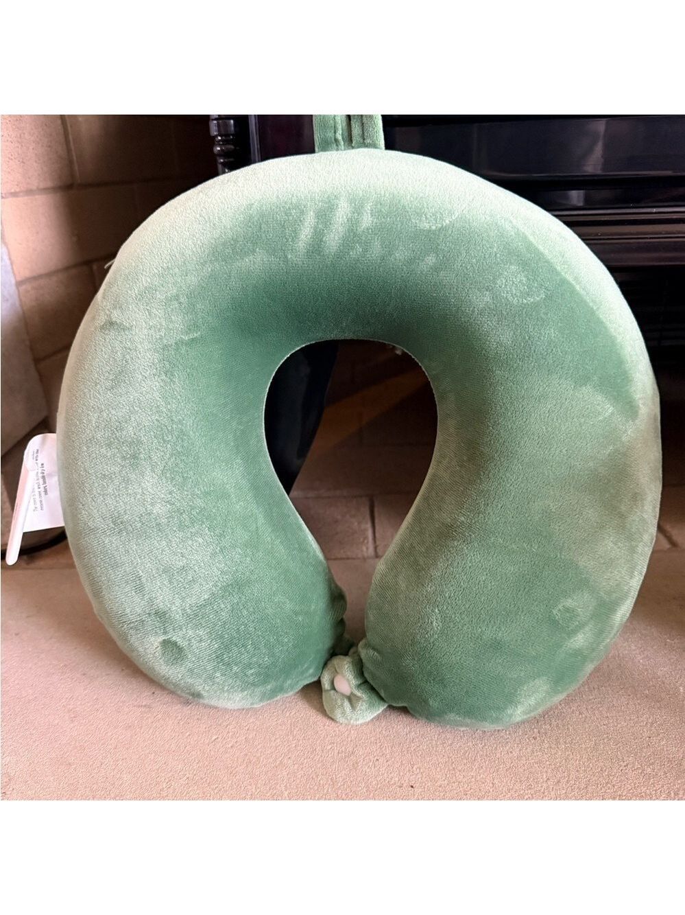 Green Plush Travel Neck Pillow